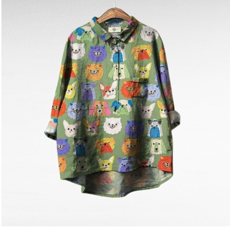 Hayden Leviana | Exclusive Blouse with Dog Print