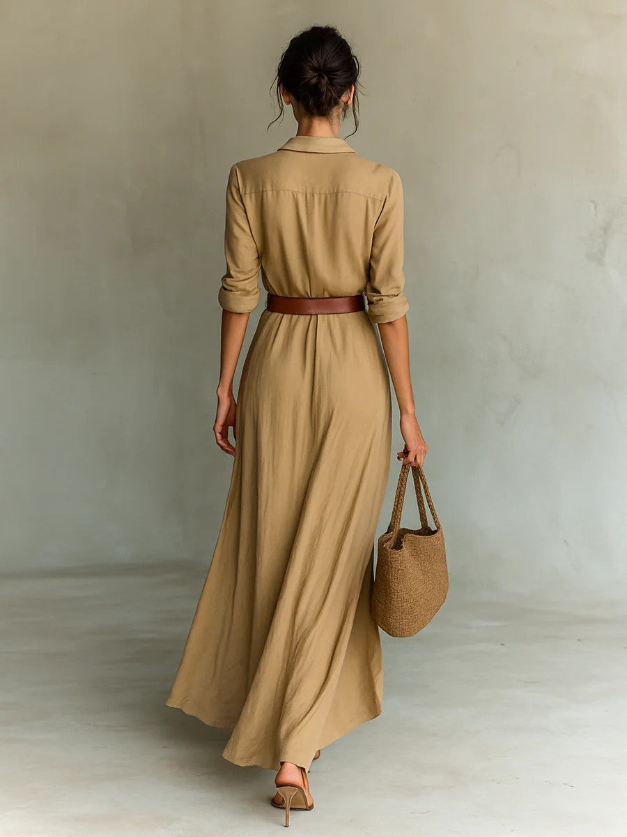 Hayden Thames | Lapel-Wrap Maxi Dress