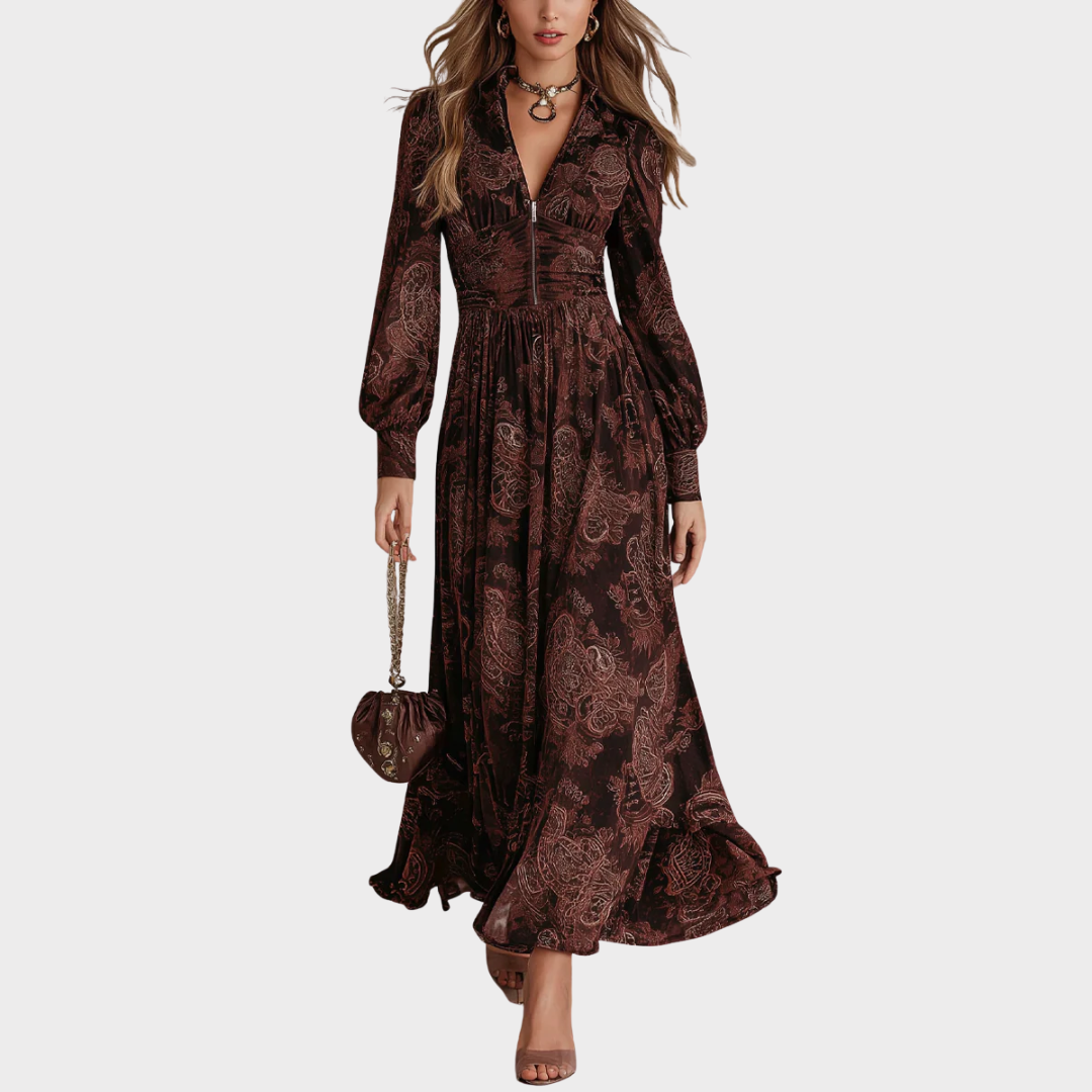 Hayden Lennox™ | Paisley Zip Waist Maxi Dress