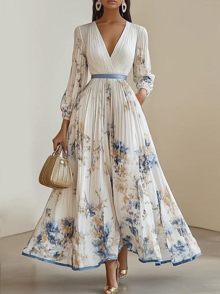 Lexy™ Pleated Chiffon Floral Maxi Dress