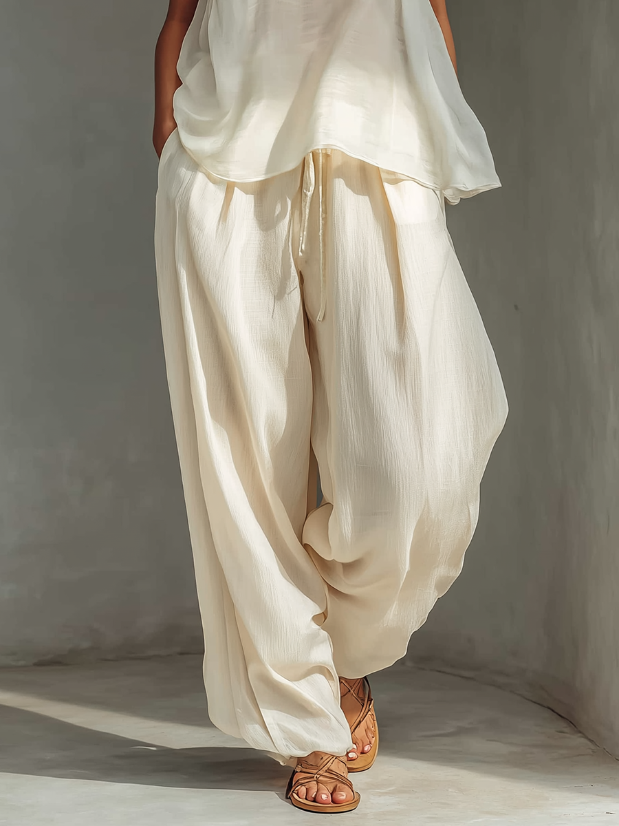 Nora™ Cream Wide-Leg Trousers