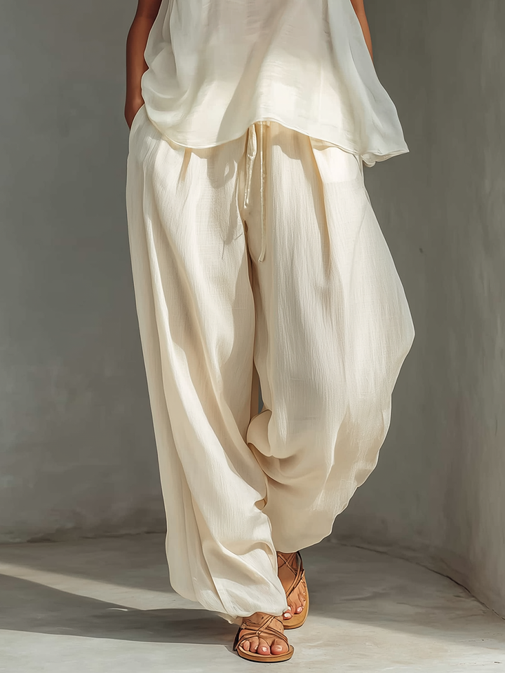 Nora™ Cream Wide-Leg Trousers