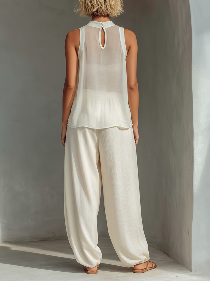 Nora™ Cream Wide-Leg Trousers