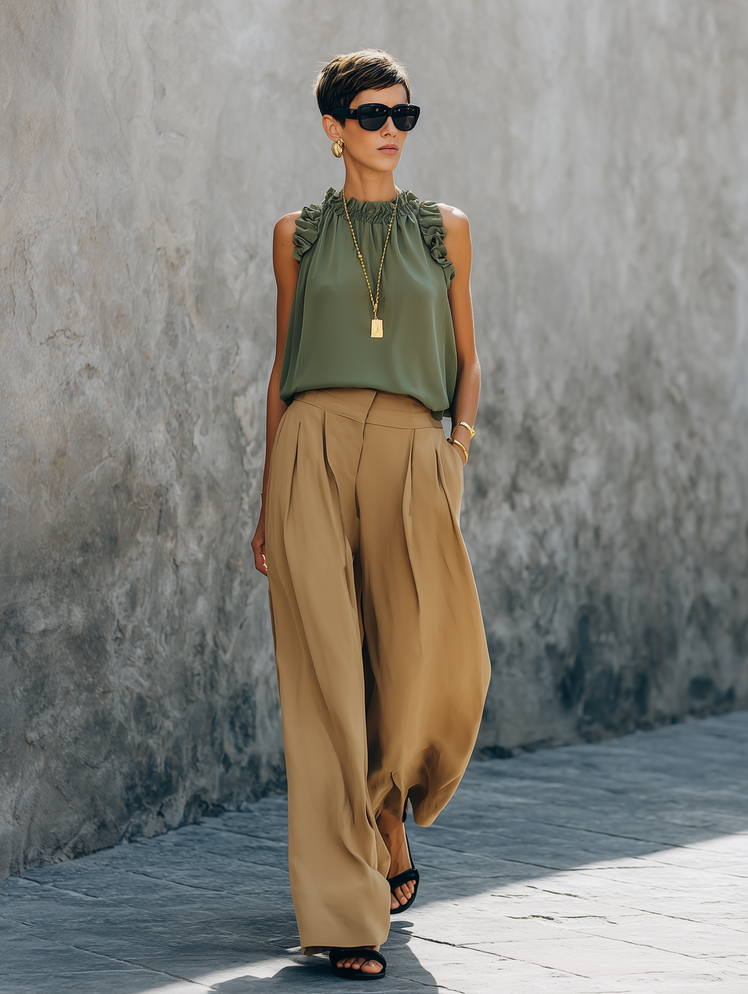 Clara™ Draped Wide-Leg Trousers