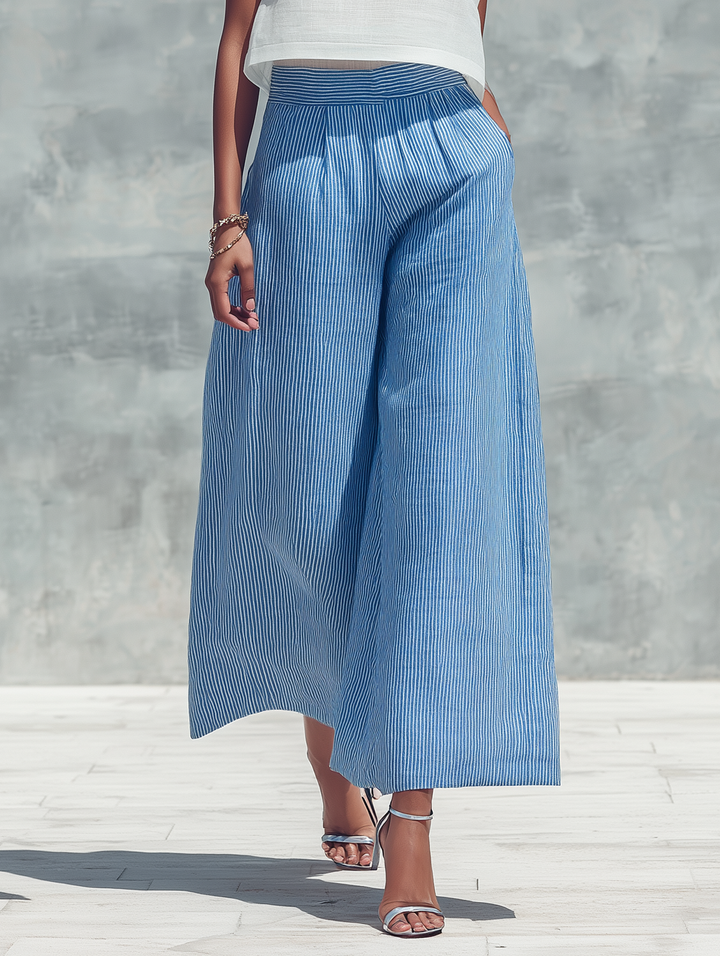 Elise™ Pinstripe Wide-Leg Trousers