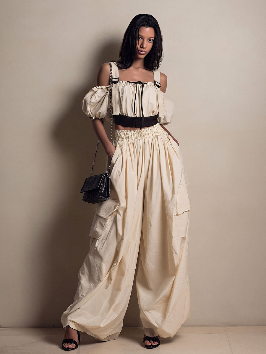 Mara™ Cream Cargo Trousers