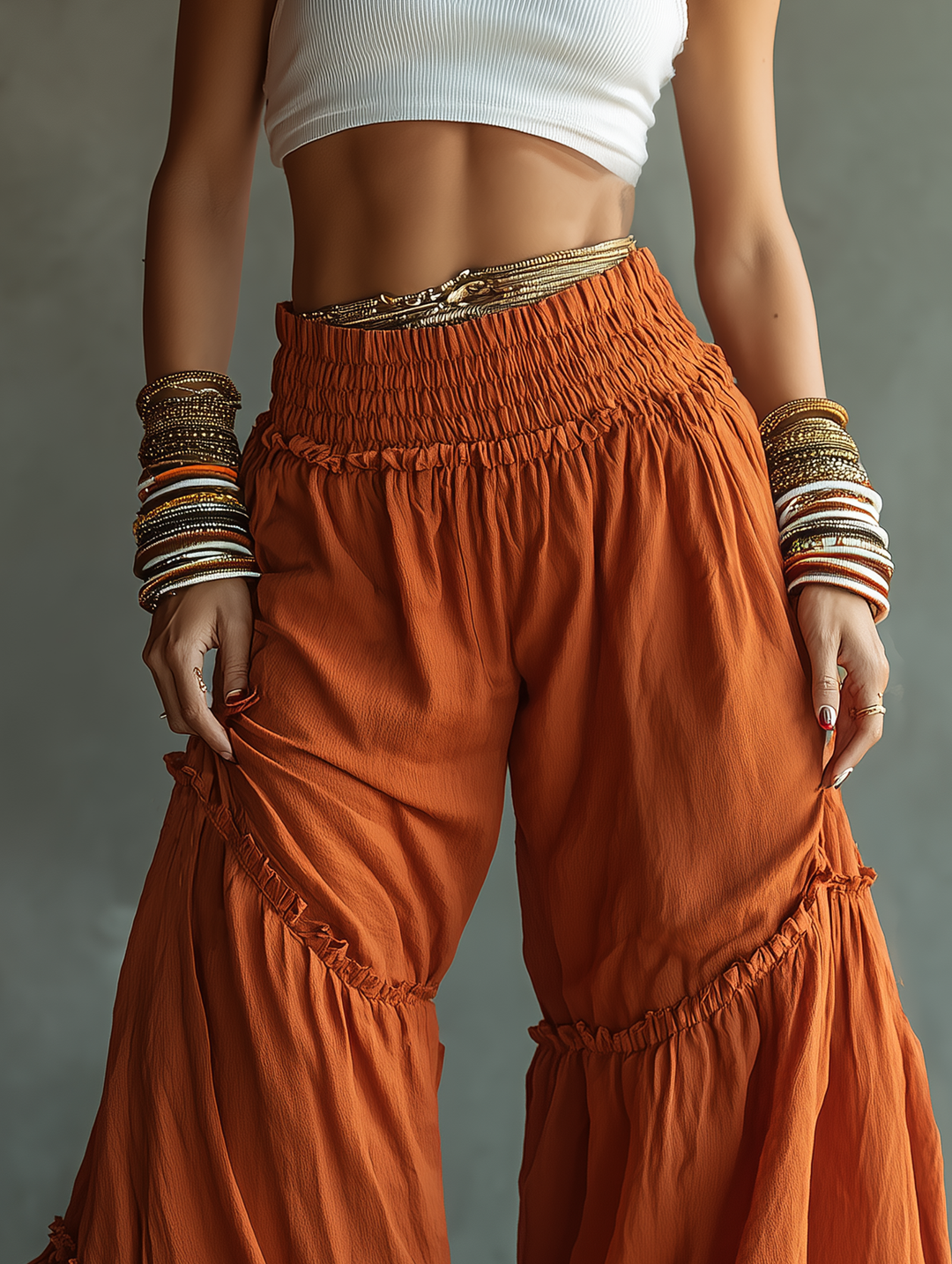 Rosalie™ Ruffled Wide-Leg Trousers