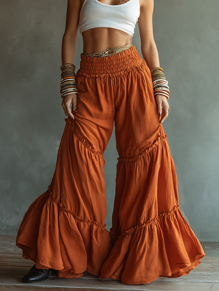 Rosalie™ Ruffled Wide-Leg Trousers