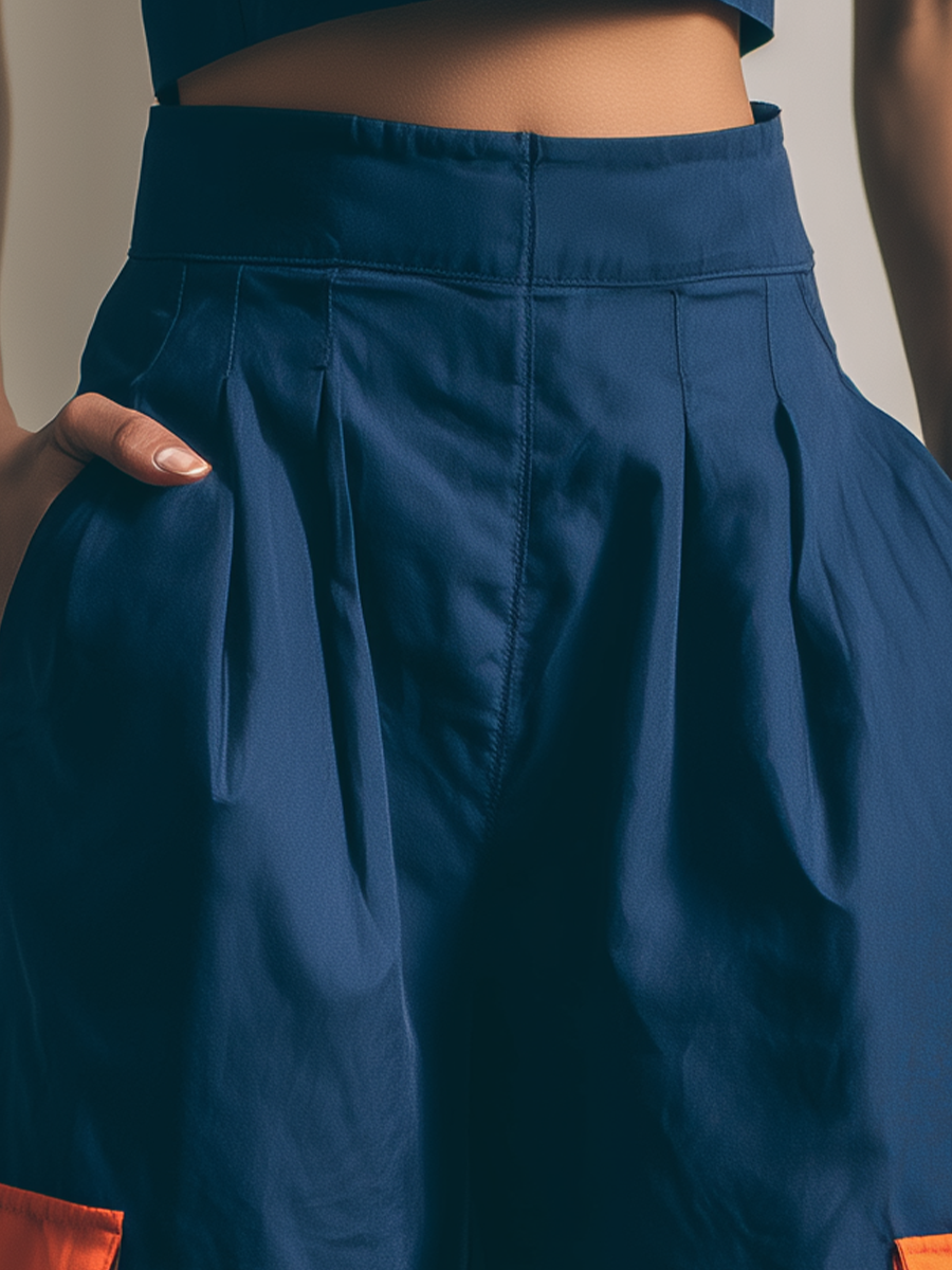Aurelia™ Navy Pleated Culottes