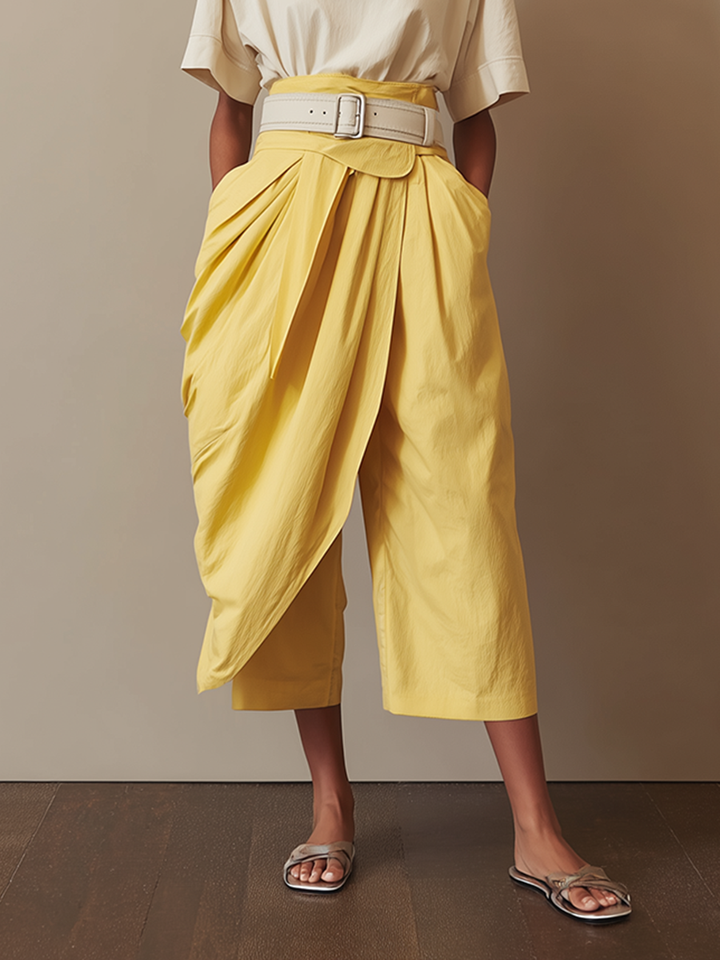 Elena™ Yellow Cropped Trousers