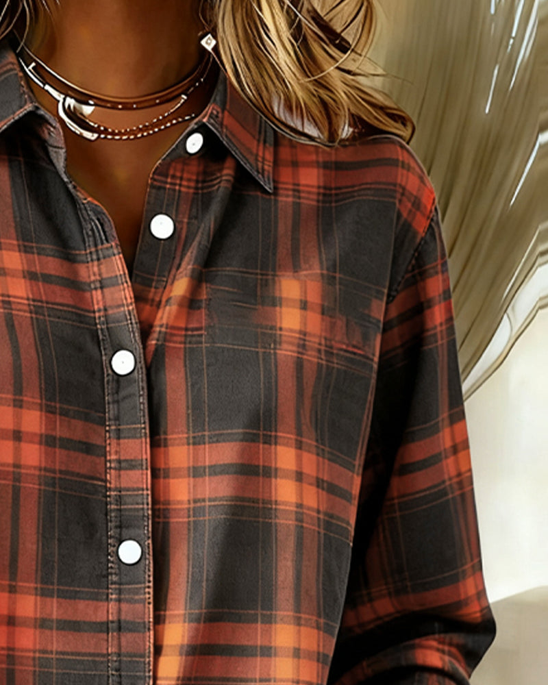 Hayden Ximena™ | Shirt with Check Pattern and Notched Collar