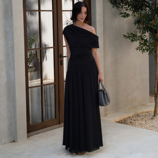 SHINA™ - Elegant One Shoulder Evening Maxi Dress
