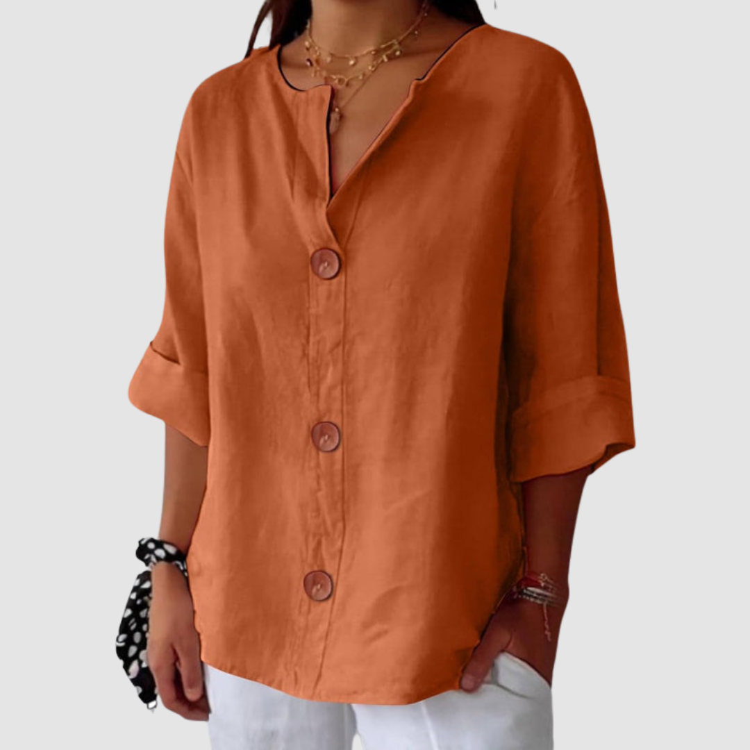 Leah™ Casual Linen Blouse