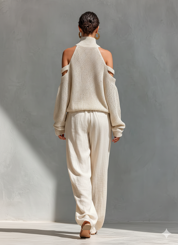 Aveline™ Beige Linen Trousers