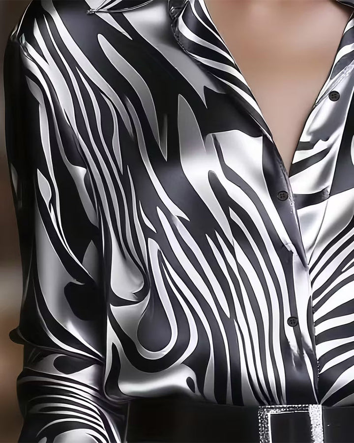 Hayden Raelyn™ | Elegant Printed V-Neck Blouse