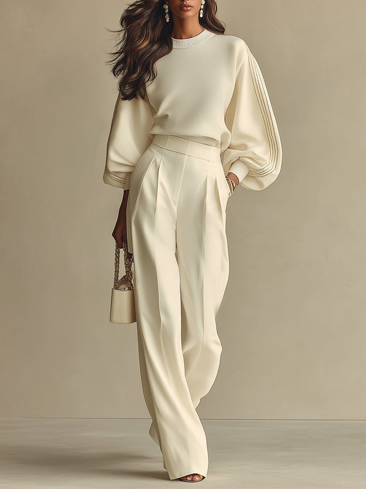 Camille™ Off-White Wide-Leg Trousers