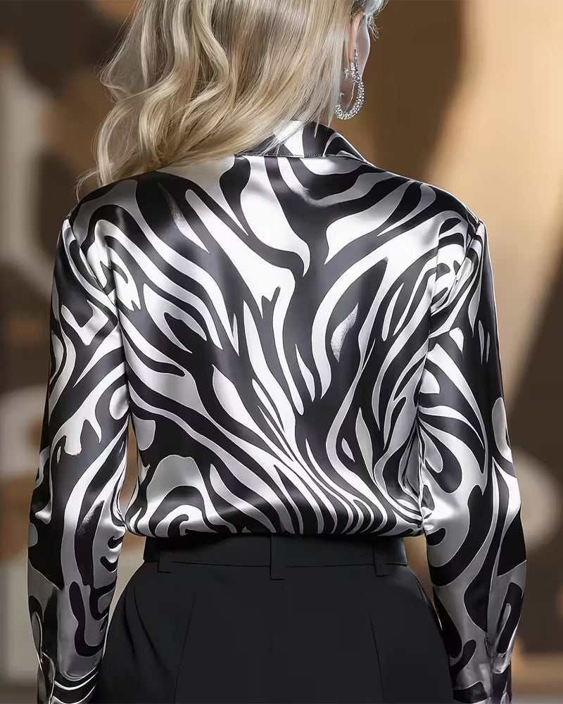 Hayden Raelyn™ | Elegant Printed V-Neck Blouse