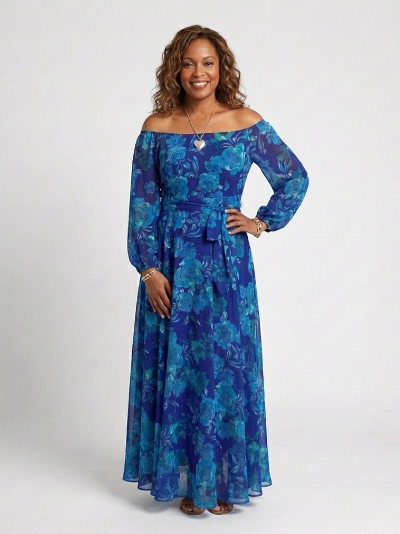 Aspen | Off Shoulder Floral Maxi Dress