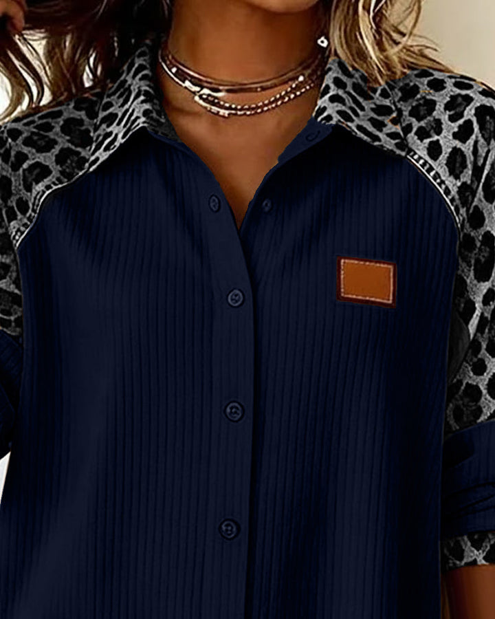 Hayden Malia™ | Leopard print button-up collar blouse
