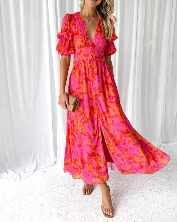 Marcella™ Puff-Sleeve Maxi Dress
