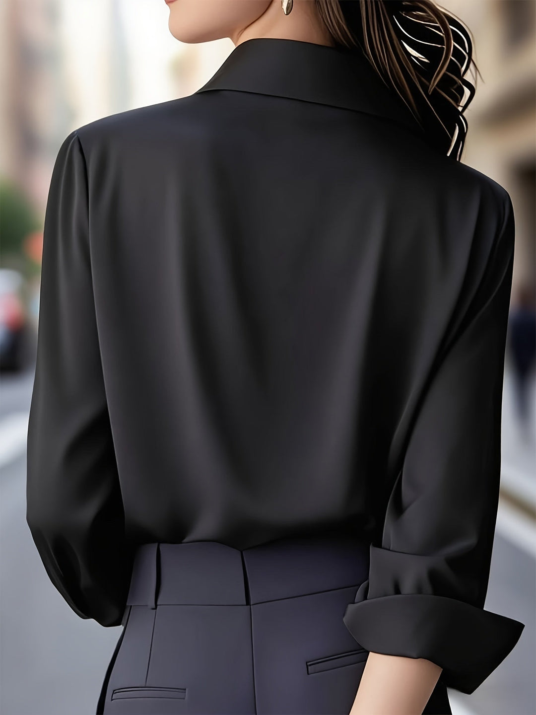 Hayden Ellen | Stylish Long-sleeved Blouse With Button Placket