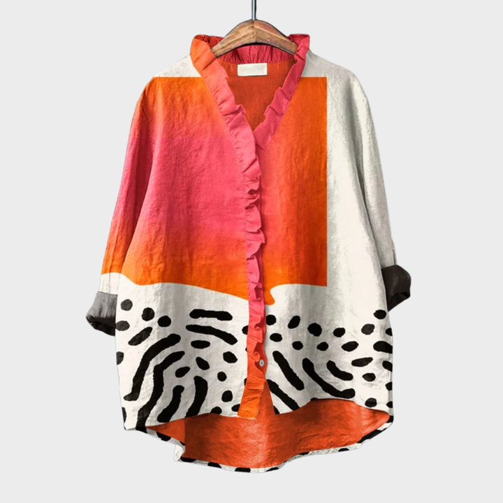Clarabella™ Elegant White Linen Blouse