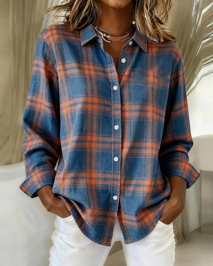 Hayden Ximena™ | Shirt with Check Pattern and Notched Collar