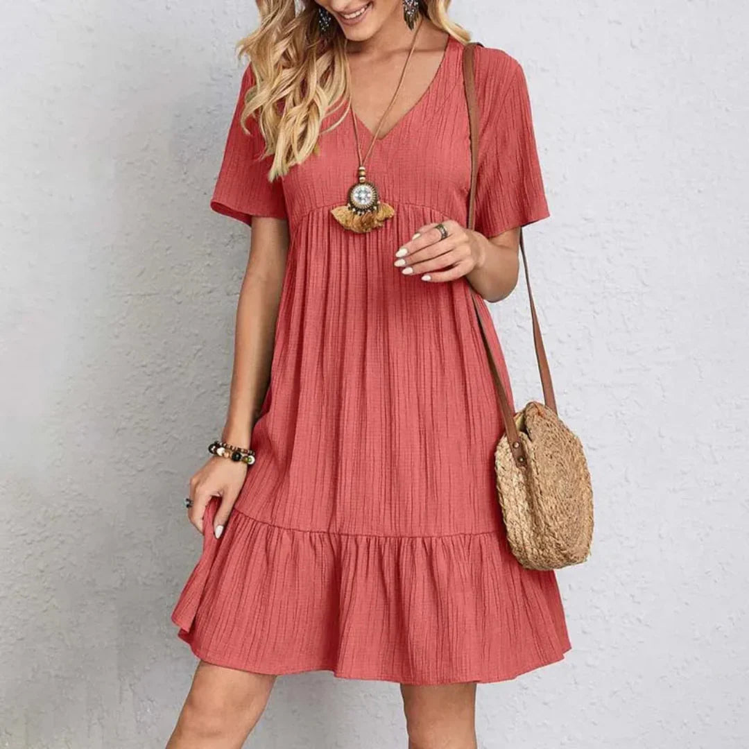 Valentina™ Elegant V-Neck Mini Dress