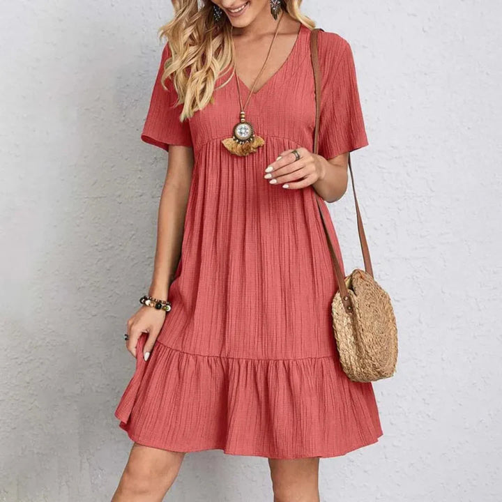 Valentina™ Elegant V-Neck Mini Dress