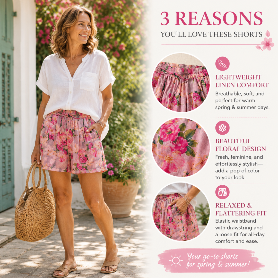 Alessia™ Floral Linen Shorts