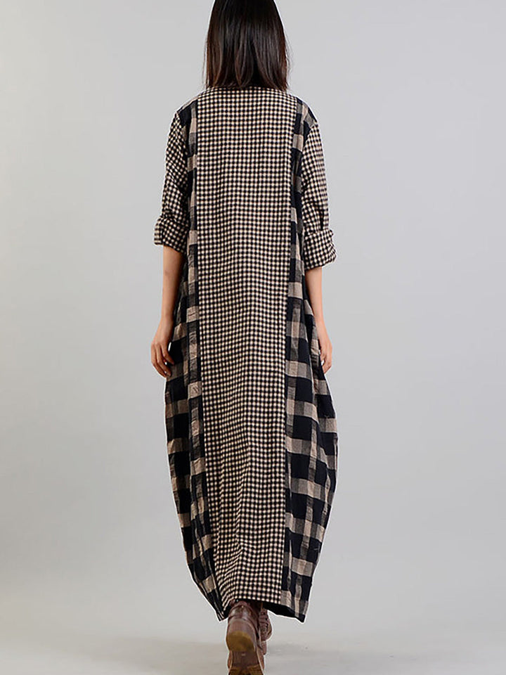 Vivienne™ Plaid Cotton-Linen Dress