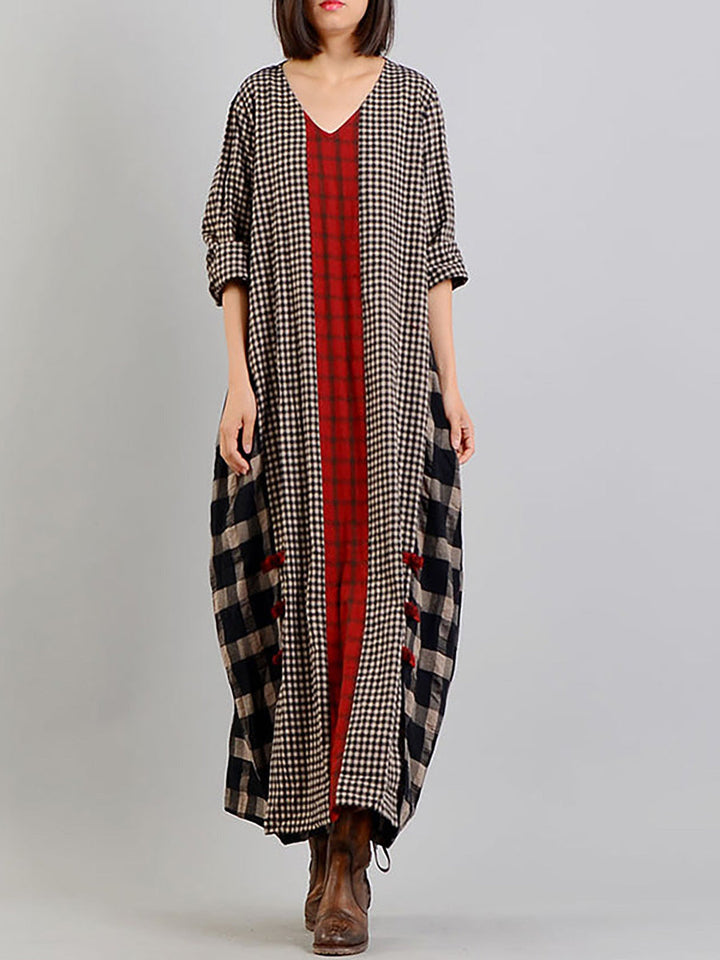 Vivienne™ Plaid Cotton-Linen Dress