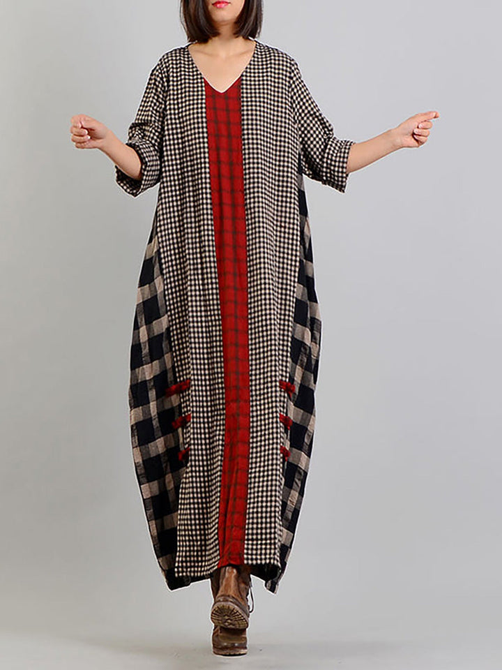 Vivienne™ Plaid Cotton-Linen Dress