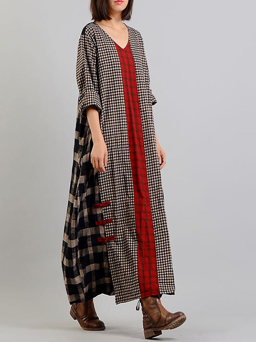 Vivienne™ Plaid Cotton-Linen Dress