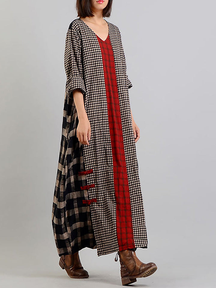 Vivienne™ Plaid Cotton-Linen Dress