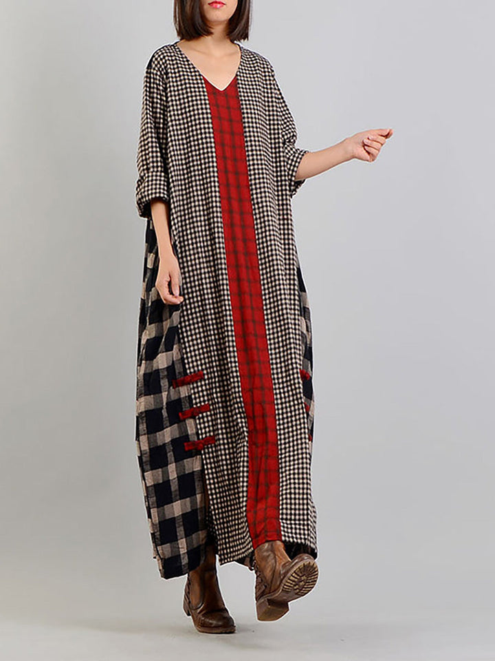 Vivienne™ Plaid Cotton-Linen Dress