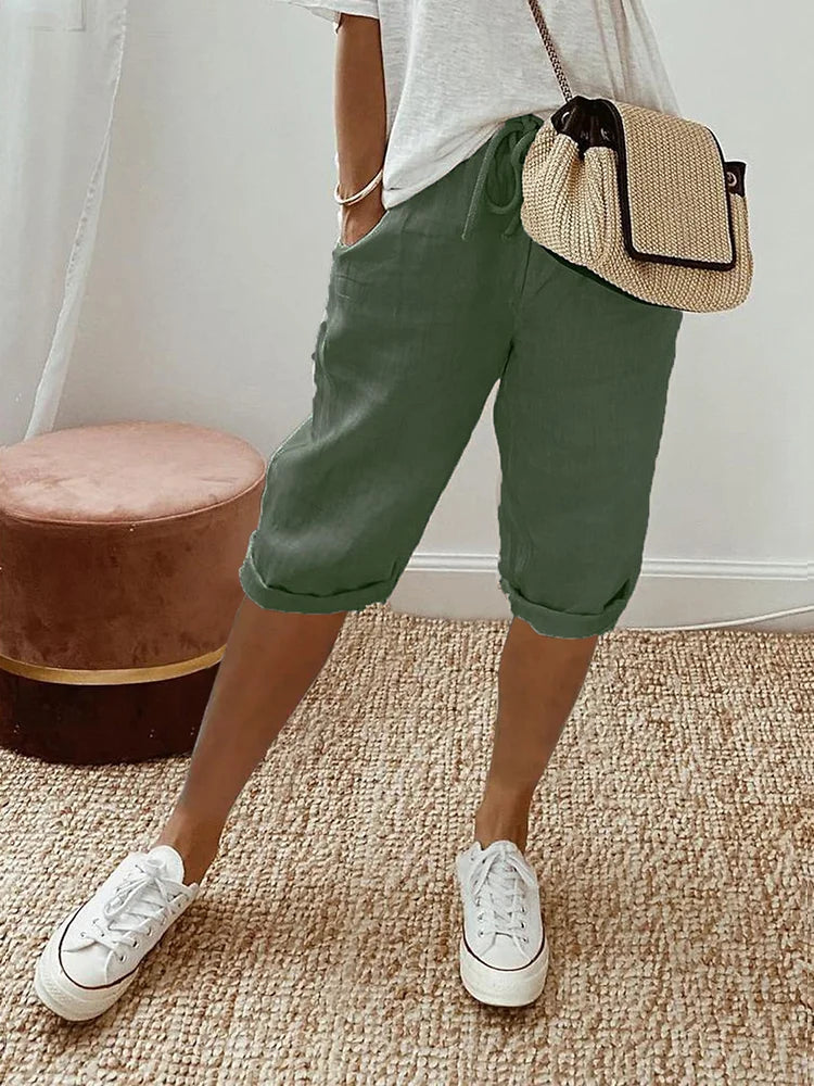 Adele™ Cotton-Linen Capri Pants