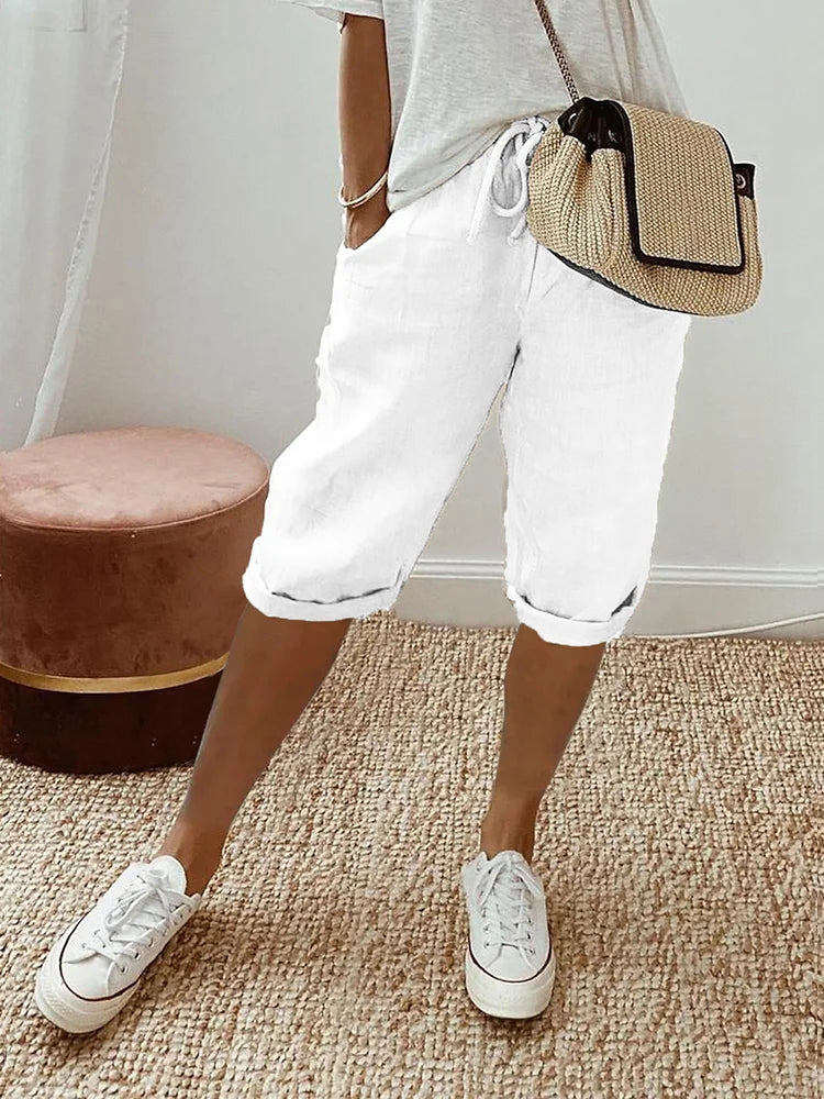 Adele™ Cotton-Linen Capri Pants