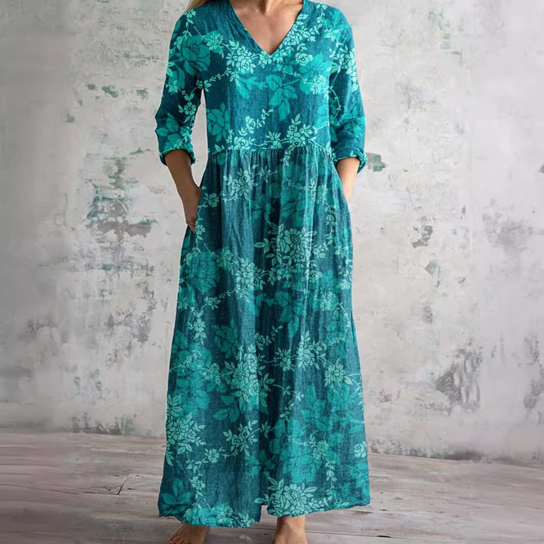 Lucienne™ V-Neck A-Line Summer Dress