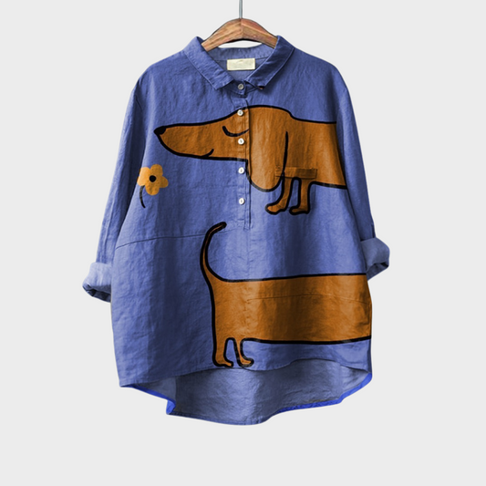 Hayden Leviana | Exclusive Blouse with Dog Print