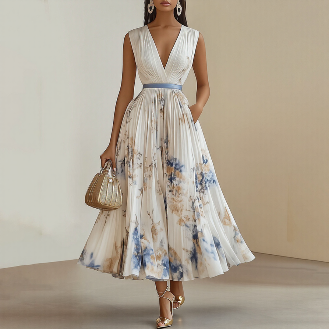 Hayden Milano | Elegant Pleated Maxi Dress