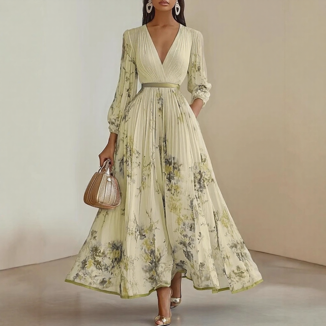 Hayden Milano | Elegant Pleated Maxi Dress
