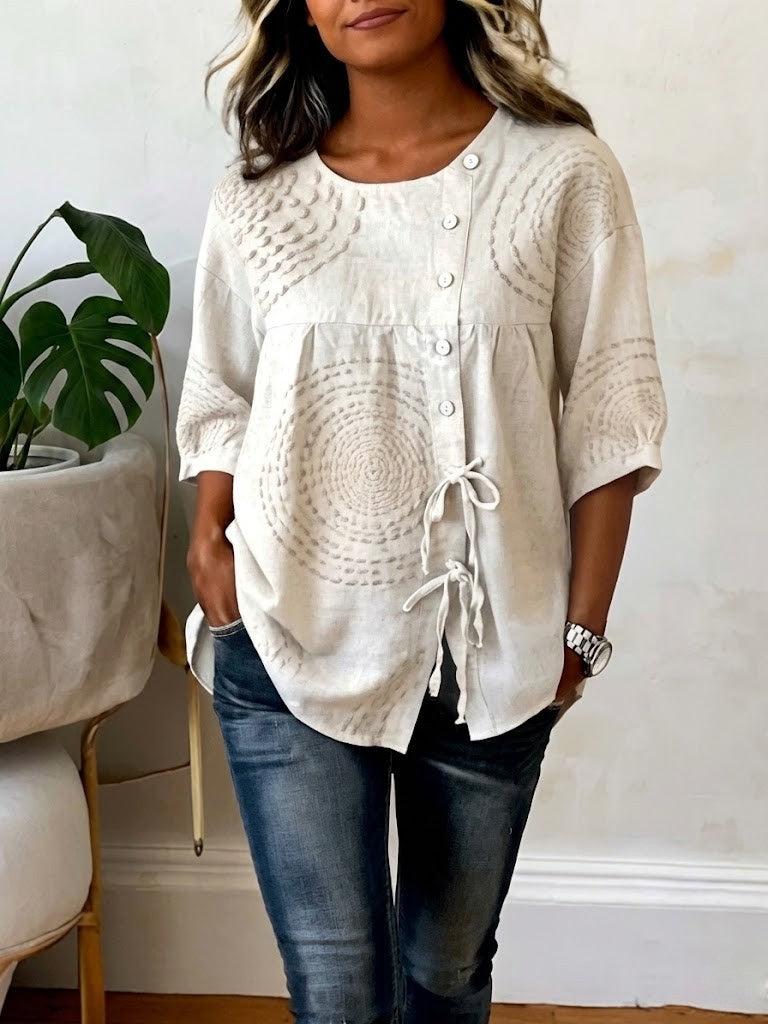 Aveline™ Embroidered Linen Blouse