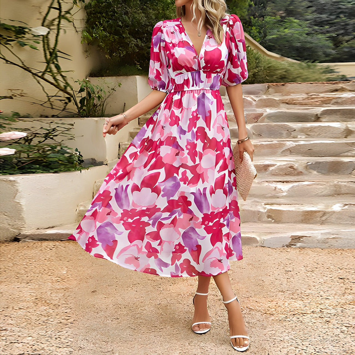 ANNELIE™ – Daydream Floral Midi Dress