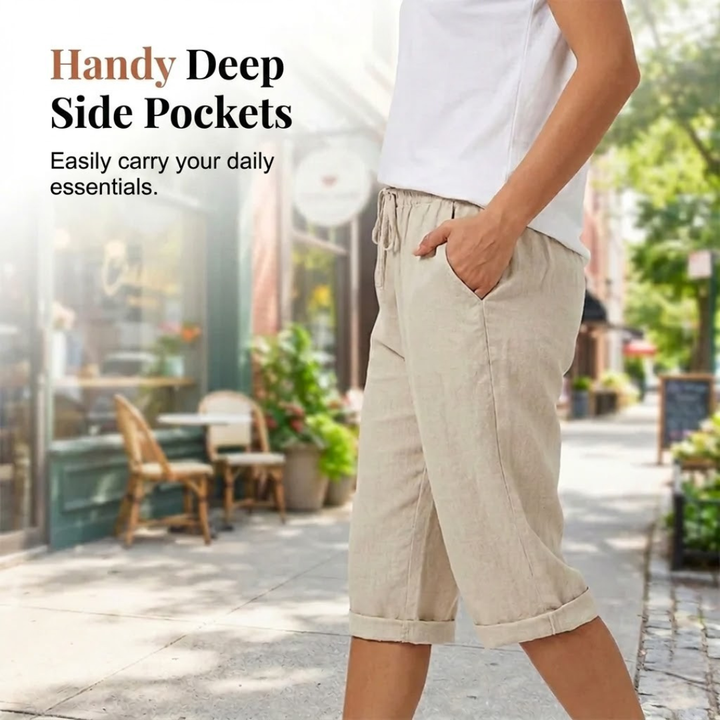 Adele™ Cotton-Linen Capri Pants
