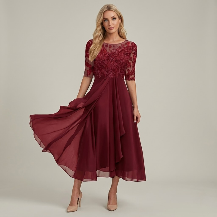 Marielle™ Navy Lace Midi Dress