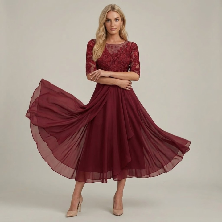 Marielle™ Navy Lace Midi Dress