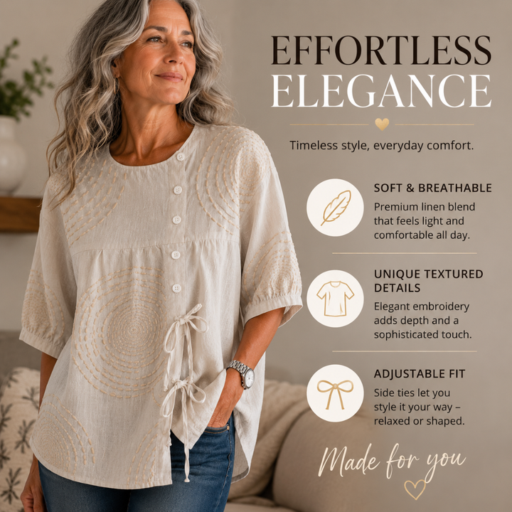 Aveline™ Embroidered Linen Blouse