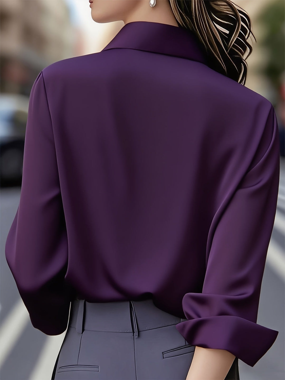 Hayden Ellen | Stylish Long-sleeved Blouse With Button Placket