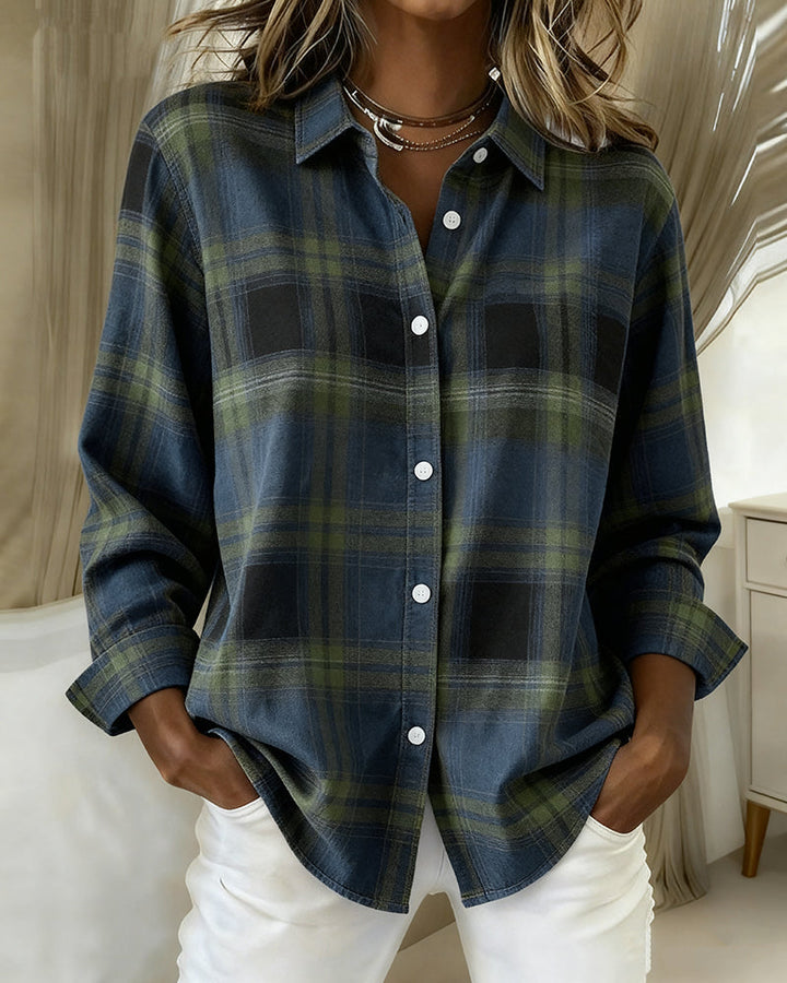 Hayden Ximena™ | Shirt with Check Pattern and Notched Collar